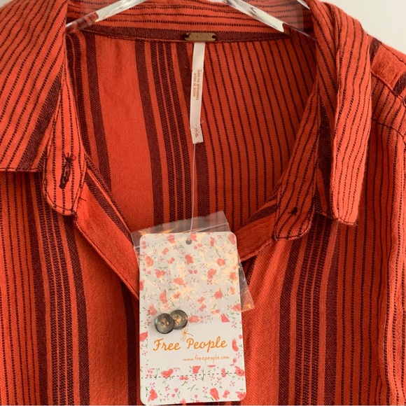 Free People Baby Blues Ombre Button up sleeveless Shirt - Picture 10 of 10